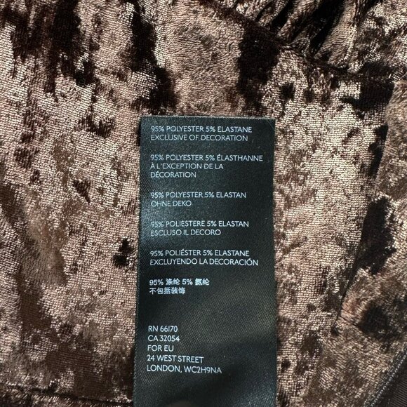 Free People Jumpsuit XS Night Fever Velvet Plunge Flutter Sleeve Wide Leg Brown - Picture 9 of 15